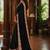 Black floral embroidered poly chiffon saree