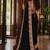 Black floral embroidered poly chiffon saree
