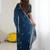 Navy blue embellished embroidered pure georgette heavy work saree