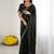 Olive ethnic motifs embroidered pure georgette heavy work saree
