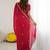 Red ethnic motifs embroidered pure georgette heavy work saree