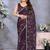 Purple embellished embroidered pure chiffon saree