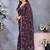 Purple embellished embroidered pure chiffon saree