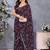 Purple embellished embroidered pure chiffon saree