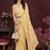 Yellow embellished embroidered pure chiffon heavy work saree