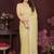 Yellow embellished embroidered pure chiffon heavy work saree
