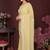 Yellow embellished embroidered pure chiffon heavy work saree