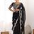 Black embellished sequinned organza heavy work saree