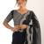 Black embellished sequinned organza heavy work saree