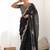 Black embellished sequinned organza heavy work saree