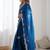 Blue embellished sequinned organza heavy work saree