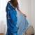 Blue embellished sequinned organza heavy work saree
