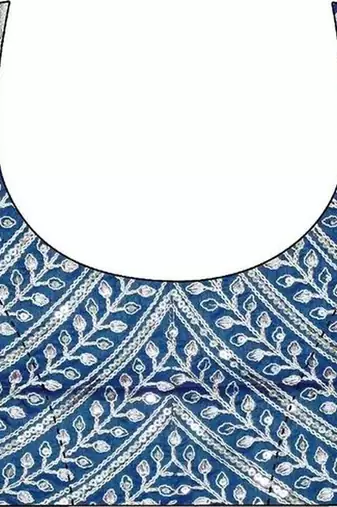 Blue embellished sequinned organza heavy work saree