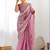 Pink embellished organza saree