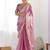 Pink embellished organza saree