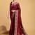 Maroon floral woven design saree with unstitched blouse piece