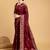 Maroon floral woven design saree with unstitched blouse piece