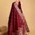 Maroon floral woven design saree with unstitched blouse piece