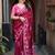 Maroon batik printed chanderi saree with unstitched blosue piece