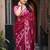 Maroon batik printed chanderi saree with unstitched blosue piece