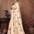 Cream floral embroidered organza saree