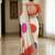 Off white bandhani zari silk blend designer bandhani saree