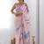 Pink floral mirror work pure chiffon saree