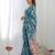 Teal mirror work pure chiffon saree