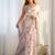 Off white floral sequinned pure chiffon saree