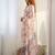 Off white floral sequinned pure chiffon saree