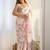 Off white floral sequinned pure chiffon saree
