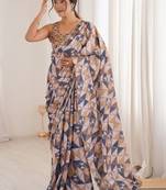 Multicolor sequinned pure chiffon ikat saree
