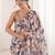 Multicolor sequinned pure chiffon ikat saree