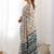 Off white mirror work pure chiffon saree