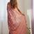 Red ethnic motifs mirror work pure chiffon ikat saree