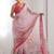 Pink floral sequinned pure chiffon saree