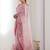 Pink floral sequinned pure chiffon saree