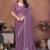 Purple embellished embroidered poly georgette heavy work saree