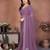 Purple embellished embroidered poly georgette heavy work saree