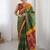 Green bandhani zari pure cotton bandhani saree