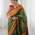 Green bandhani zari pure cotton bandhani saree