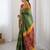Green bandhani zari pure cotton bandhani saree