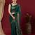 Green polka dot pure georgette fusion saree