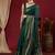 Green polka dot pure georgette fusion saree