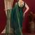 Green polka dot pure georgette fusion saree