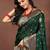 Green green art silk woven design sarees
