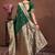 Green green art silk woven design sarees