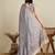 Grey floral printed zari weaving border saree