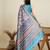 Pink abstract print zari saree with unstitched blouse piece