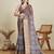 Brown ethnic motifs printed zari saree